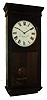 Self Winding Clock Co., New York, "No. 18" stained birch case electrically wound wall clock, c1910
