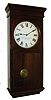 Clocks- 2 (Two) Self-Winding Clock Co., New York: "No. 18" stained birch electrically wound wall clock, c1910 and a gallery clock with 14" dial