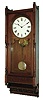 Seth Thomas Clock Co., Thomaston, Conn., "Queen Anne" 8 days, time & hour strike (on large bell) wall clock in walnut case, c1883.