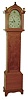 Alexander T. Willard, Ashby, Mass., tall clock, 30 hours, time and strike, weight driven, wooden works movement in a pine case with full columns and three chimneys on hood and painted wooden dial, c1810
