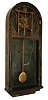 Attributed to Atkins Clock Co., Bristol, Conn., 8 days, time only, double weight round top wall regulator in rosewood case, c1870