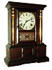 Atkins Clock Co., Bristol, CT, 8 days, time and strike, "London" model with burnished gilt columns and rosewood veneered case, c1865