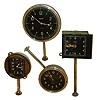 Clocks- 4 (Four) 8 day black dial car clocks by Jaeger (2), Elgin and New Haven