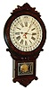 William L. Gilbert Clock Co., Winsted, Conn., "Office Drop Calendar", 8 days, time (only) with Maranville type calendar in fancy walnut case, c1881