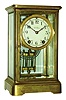 Seth Thomas Clock Co., Thomaston, Conn., "Empire No. 0" 8 days, time and strike, brass and beveled glass crystal regulator mantel clock, c1909