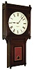 E. Howard & Co., Boston, Mass., "No. 75 Regulator" wall clock, 8 days, time only, weight driven movement in a mahogany case with reverse painted tablet and painted metal dial, c1885