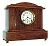 Seth Thomas Clock Co., Thomaston, Conn., "Chime Clock No. 1 Special", 8 days, time and 4-bell Sonora chime clock in red & black Adamantine case, c1911