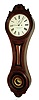 E. Howard & Co., Boston, Mass., "No. 6 Regulator" figure eight wall clock, 8 days, time only, weight driven movement in a walnut case with reverse tablet tablets and painted metal dial, c1884