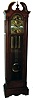 Colonial Clock Co., Kentwood, MI, "Molyneux" walnut 8 day triple-chime moon-phase grandfather clock, Kieninger German works, late 20th century