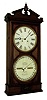 Ithaca Clock Co., Ithaca, N.Y. "Regulator No. 2 Shelf Clock" mantel clock, 8 days, time and perpetual calendar, double weight driven movement in a walnut case with two papered metal dials, dated 1871
