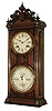 Ithaca Calendar Clock Co., Ithaca, NY "No. 5 Emerald" 8 days, spring driven time and strike, double dial calendar shelf clock, c1880.