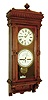 Waterbury Clock Co., Waterbury, Conn., "Calendar No. 30" wall clock, 8 days, time and perpetual calendar, spring driven movement in a cherry case with painted metal dials, c1891