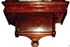 Welch, Spring & Company, Forestville, Conn., "Regulator No. 8" wall clock, 8 days, time only, two brass weight driven movement with center sweep seconds in a black walnut case with burled highlights and elements and white enamel dial, c1885
