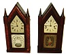 Clocks- 2 (Two) steeple clocks. (1)Terry & Andrews, Bristol, Conn., 30 hours, time and strike steeple clock. (2)Brewster & Ingrahams, Bristol, Conn., 30 hours, time and strike fusee movement steeple clock.
