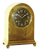 Chelsea Clock Co., Boston, for Shreve, Crump & Low, Boston, "Doric" model 8 day house strike mantel clock in brass round top case and black dial, #20524, 1909