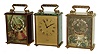Clocks- 3 (Three) Imhof, Swiss-made, 8 day time only, brass & glass carriage clocks, c1966