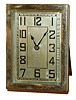Chelsea Clock Co., Boston, "Gage" model 8 day time only, easel desk clock in silver plated case, #192330, 1929