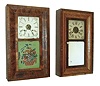 Clocks- 2 (Two): (1) Silas Hoadley, Plymouth, Conn., 30 hours, time and strike,, OG, c1842. (2) Ansonia Brass Co., Ansonia, Conn., 30 hours, time and strike,, OG, c1865.