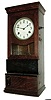Clocks- 4 (Four) Industrial Clocks: International time clock with twin spring driven movement in large heavy oak case; Rapid print time clock metal-case plug-in electric; Simplex time clock round top metal case plug-in electric; Reliance Time Switch twin-spring driven movement.