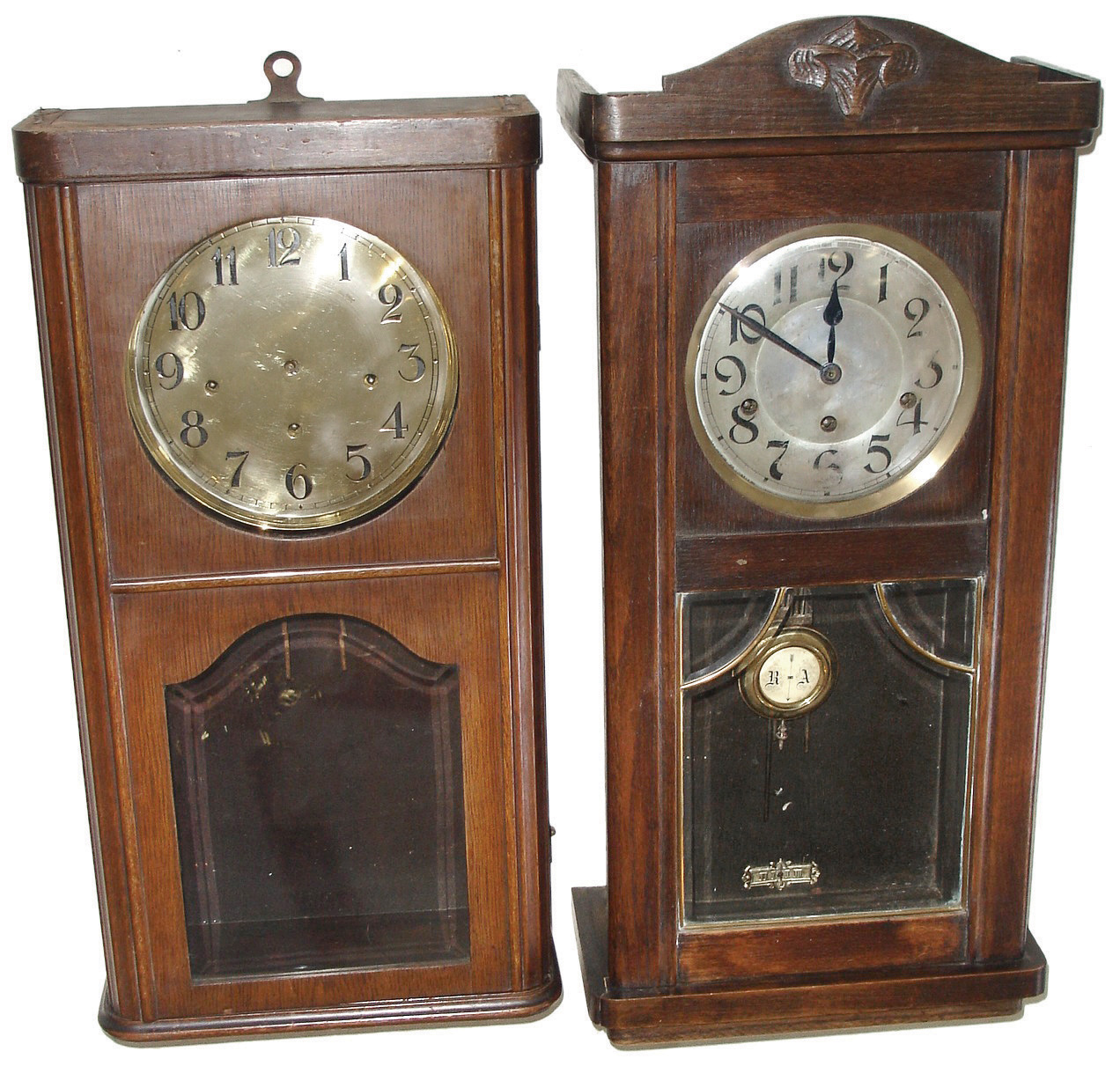 Clocks- 4 (Four), 8 days, Westminster chime spring-driven chime walnut wall clocks: three German and one French (a la Cerbe d/Or, Nice), c1910 — Antique Clocks Price Guide
