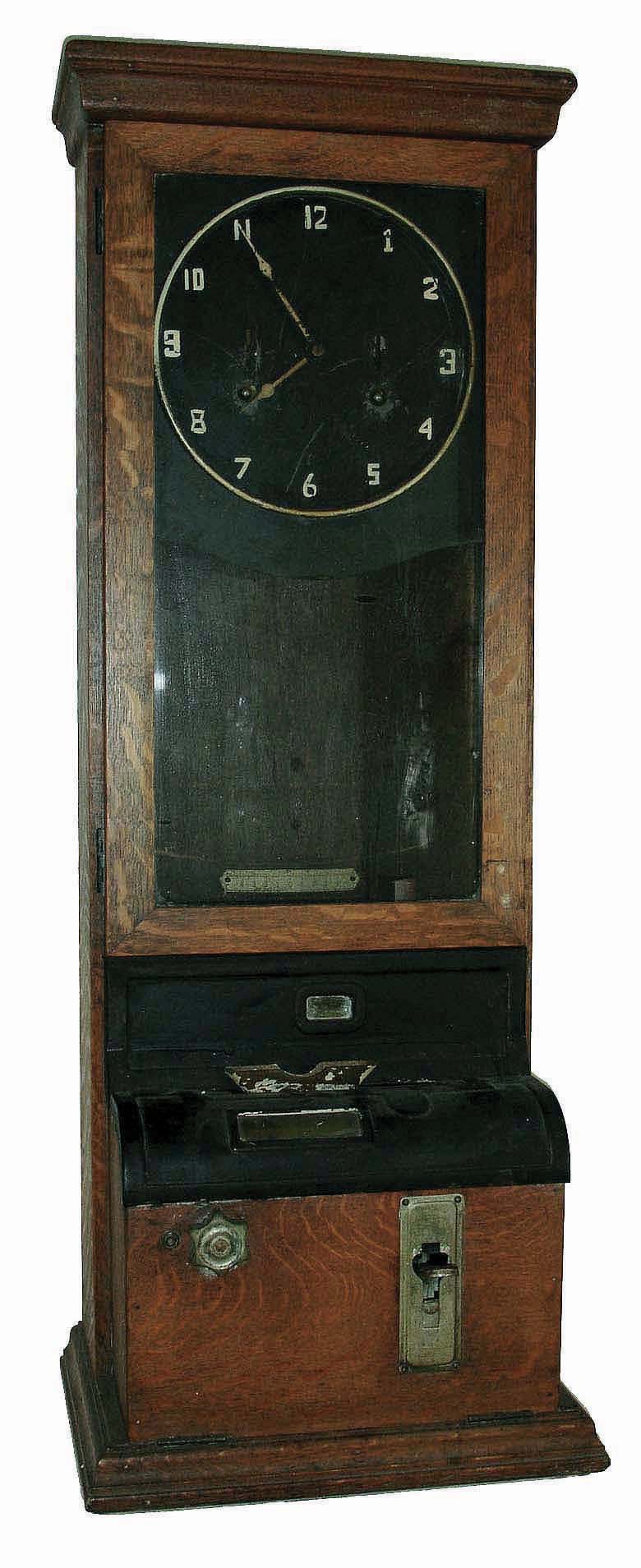 International Time Recording Co. of New York, NY, Ó1116 Int. Card RecorderÒ, oak 8 days, shipped to Zaret Brothers Inc., Lawrence, New York, dated 1926 — Antique Clocks Price Guide