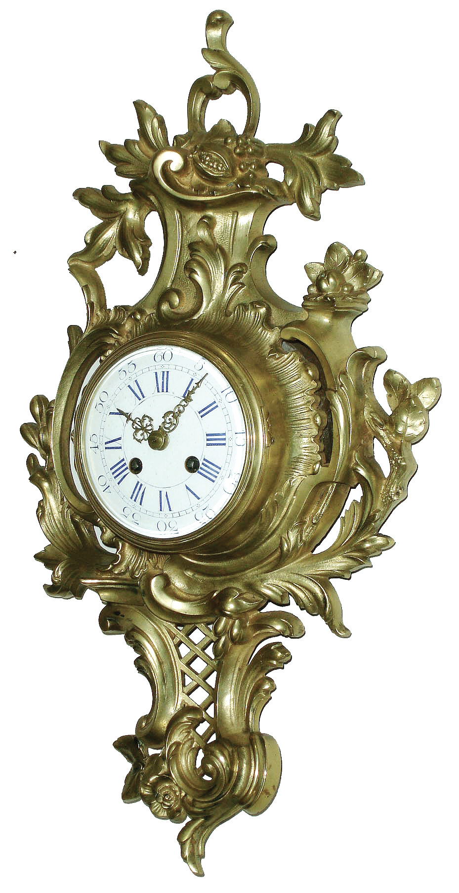 French cast brass cartel wall clock, Japy Freres Medaille DÕHonneur, 8 days, time and strike, movement with count wheel and bell striking, c1880 — Antique Clocks Price Guide