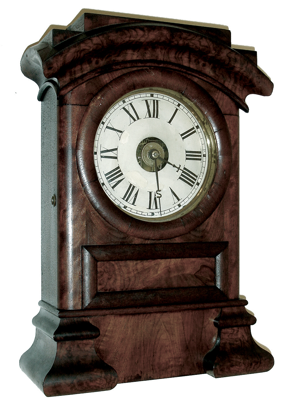 Clocks- 2 (Two) Connecticut: (1) Seth Thomas Clock Co., Thomaston, Conn., ÓArch TopÒ model shelf clock in a walnut case with an spring driven, 8 days, time, strike and alarm movement; (2) Wm. L. Gilbert Clock Co., Winsted, Conn., REGULATOR B with calendar, oak cased wall clock, with 12 inch dial, and Regulator tablet, c1910 — Antique Clocks Price Guide