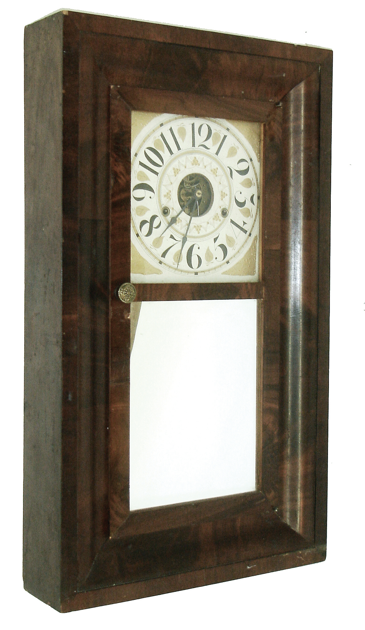 Williams, Orton PrestonÕs &amp; Co., Farmington, Conn., 8 days, weight driven, time &amp; strike movement in a mahogany veneered OG case. ca 1843. — Antique Clocks Price Guide