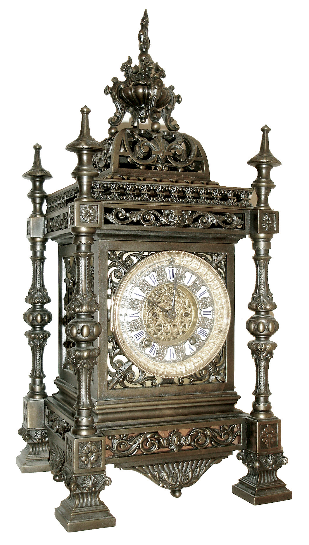 Ansonia Clock Co., Ansonia, Conn., ÒRegentÓ, 8 days, time and strike, spring brass movement mantel clock with cartouche dial, c1904 — Antique Clocks Price Guide