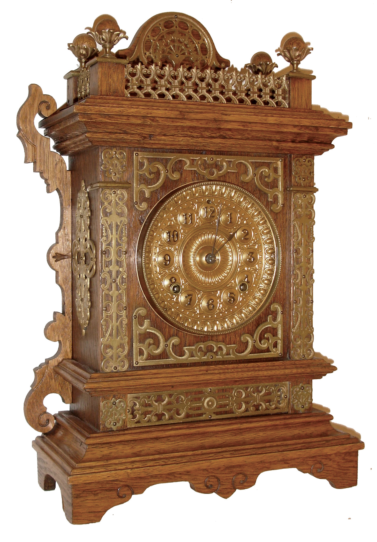 Ansonia Clock Co., Ansonia, Conn., ÒCabinet FÓ, 8 days, time and strike, spring brass movement mantel clock, c1894 — Antique Clocks Price Guide