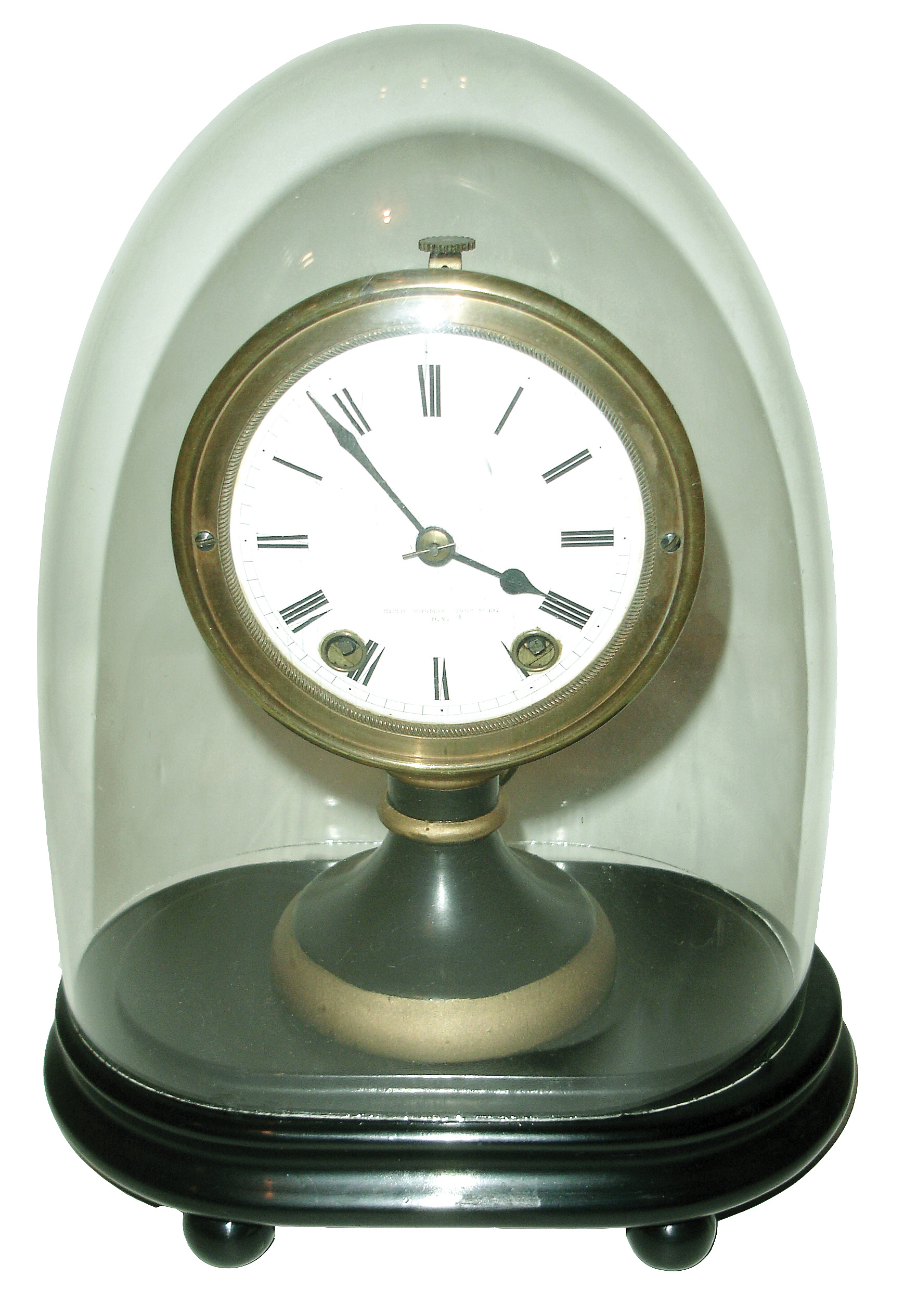 Seth Thomas Sons &amp; Co., New York, NY, ÓNo. 5001Ò model, time and bell strike, candle stand clock with dome, c1872 — Antique Clocks Price Guide