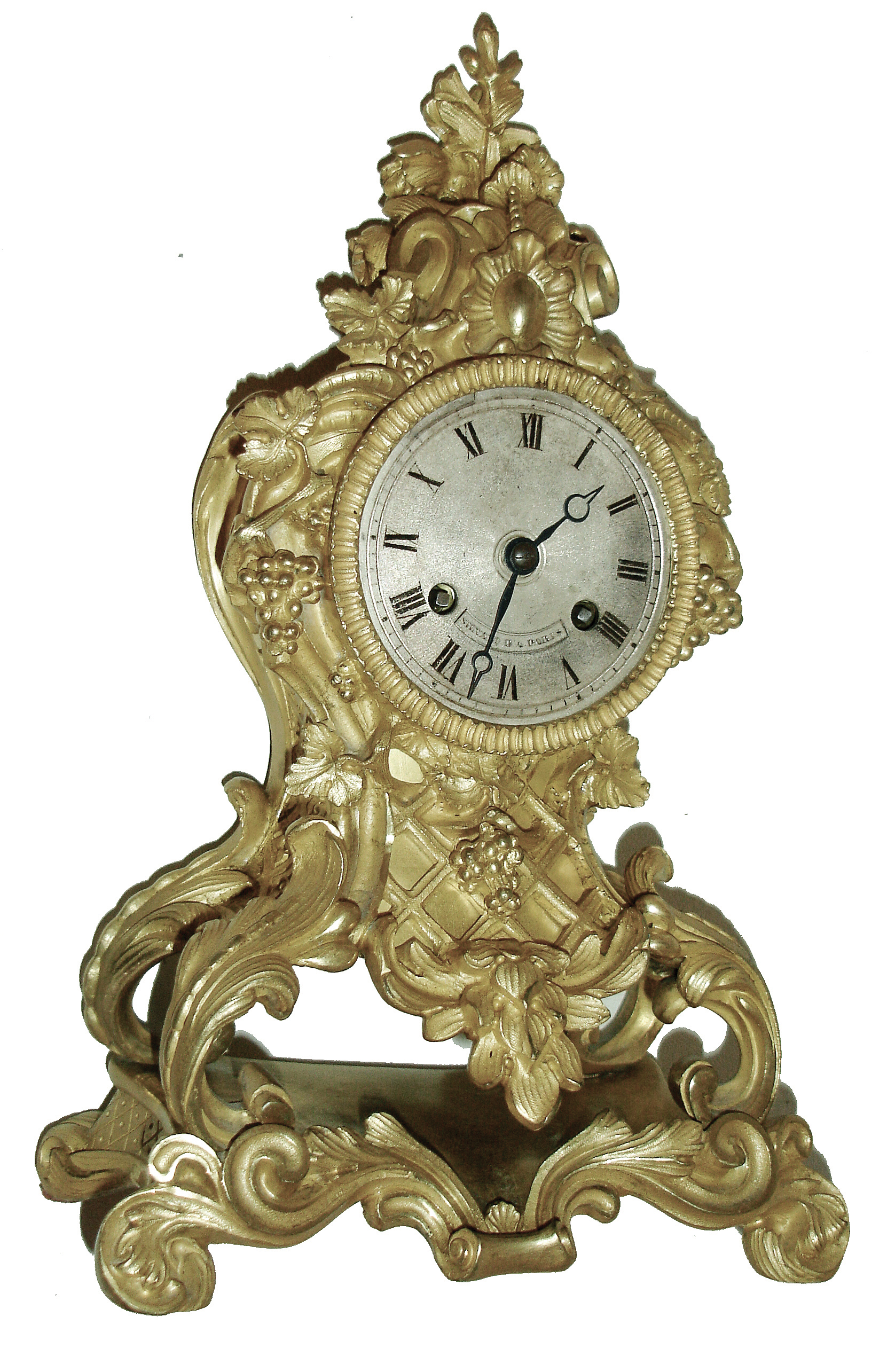 France, Pons, for Silvani B, aÕ Paris (signed on dial &amp; movement), Louis XVI style shelf or mantel clock, bell strike, in an elaborate ormolu case, c1860 — Antique Clocks Price Guide