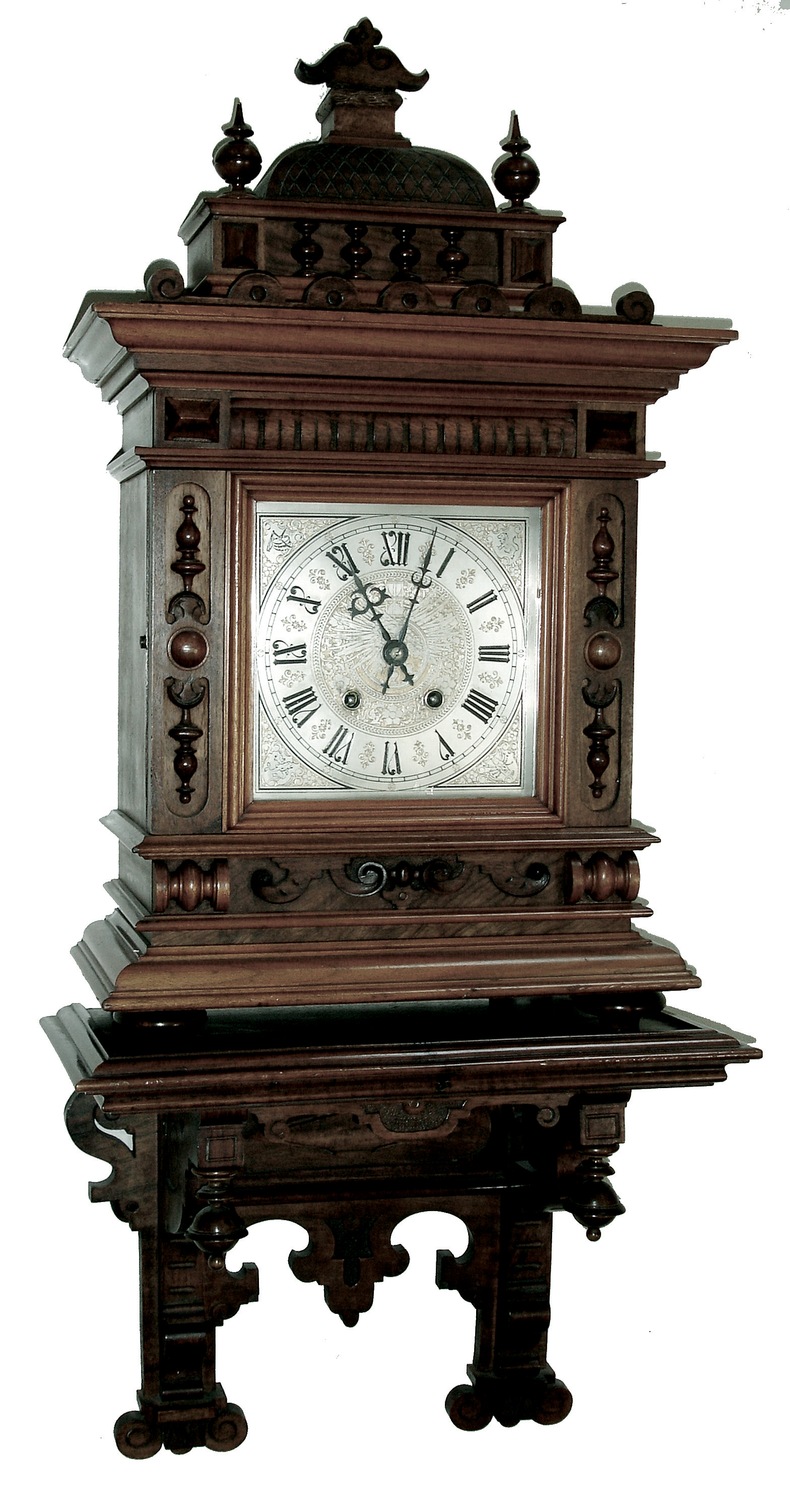 Lenzkirch, Germany, oak, 8 days, time and strike, bracket clock, serial number 54461, c1853, with matching bracket / shelf — Antique Clocks Price Guide