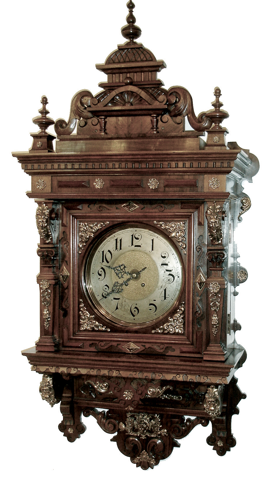 Lenzkirch, Germany, a large ÓFreischwingerÒ, fitting into the category of ÓGrossherrenuhrÒ, with 10Ó dial and 45Ò case, and with profuse cast brass decorations, as-found, Serial Nr. 63811 c1860 — Antique Clocks Price Guide
