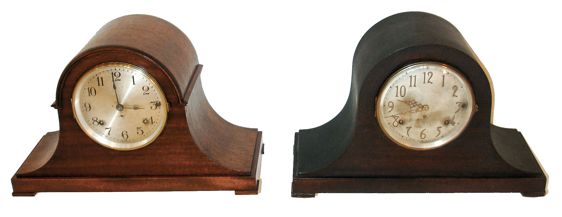 Clocks- 2 (Two): Seth Thomas Clock Co., Thomaston, Conn., ÒChime Clock No. 59Ó, 8 days, time and strike, with quarter hour strike on rods, spring brass movement Tambour style mantel clock. (2) Seth Thomas Clock Co., Thomaston, Conn., ÒChime Clock No. 57Ó, 8 days, time and strike, with quarter hour strike on rods, spring brass movement mantel clock. — Antique Clocks Price Guide