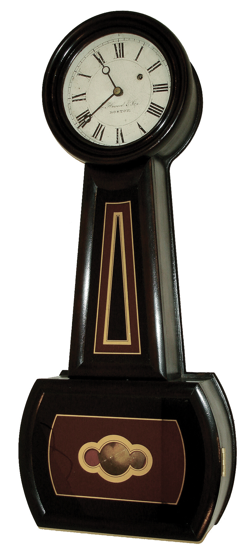 E. Howard &amp; Co., Boston, Mass., ÒRegulator No. 5Ó, 8 days, weight brass movement wall regulator timepiece piece, c1900 — Antique Clocks Price Guide