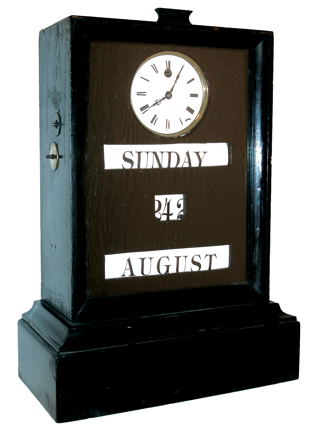 A. Redier, a Paris, french ebonized wood 30 day, spring brass movement, time only, ÓPendule CalendrierÒ calendar clock, c1890 — Antique Clocks Price Guide