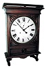 Seth Thomas Clock Co., Thomaston, Conn., Ò14 Inch LobbyÓ wall clock, 15 days, time only, double, spring driven movement in a mahogany case with a painted metal dial, c1880