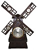 Globe Clock Co., USA., 8 days, time and strike, windmill novelty clock with wood case with 4 small auxiliary dials on vanes, Movement is German, c1925.