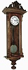 Clocks- 2 (Two), 8 days, wall clocks: New Haven ÓErieÒ model, time only, oak long drop school clock, c1911; three-weight walnut Vienna regulator regulator; late 19th century
