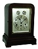Clocks- 2 (Two): (1) Junghans, Germany, mahogany, 8 days, Westminster chime bracket clock, c1910; (2) Hamburg American Clock Co., Germany,. mahogany, 8 days, time and strike, inlaid balloon-case mantel clock, c1910