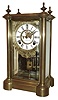 Clocks- 2 (Two) Ansonia Clock Co., New York, crystal regulator, 8 days, time and strike, spring driven movement, brass and beveled glass case: (1) ÒSummit ExtraÓ, half hour strike, c1894. (2) ÒProvenceÓ, c1914