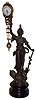 German bronzed spelter, 8 days, time only, swinger, unknown maker and model, c1925