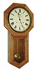 Seth Thomas Clock Co., Thomaston, Conn., ÒGLOBEÓ model, oak cased drop octagon school clock with large double spring 30 day timepiece movement, c1910