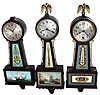 Clocks- 6 (Six) American banjo wall clocks: (1) Seth Thomas ÒDuffieldÓ plug-in electric; (2) Seth Thomas ÒSpecial No. 28Ó, (3) Seth Thomas ÒBanjo No. 4Ó; (4) Seth Thomas ÒSpecial No. 28Ó, c1932; (5) Sessions ÒAldenÓ, c1927; (6) Seth Thomas ÒBanjo No. 1Ó, c1927