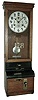 International Time Recording Co., Endicott, N.Y., 8 days, oak wall-hanging time clock, c1925