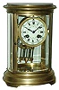 French oval brass and glass, 8 days, time and strike, crystal regulator mantel clock, S. Marti Medaille DÕArgent movement, c1890