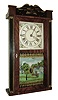 Elliott C. Talmadge, Torrington, Conn., 30 hours, time and strike, weight-driven wood movement in small size column & splat shelf case, c1831