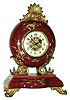 French hand-painted enamel and gilt metal mantel clock with Farcot, 8 days, time-only tic-tac movement, c1890