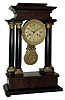 Clocks- 5 (Five) 8 day: French, time and strike, stained and enameled hardwood and cast brass portico mantel clock, c1870; French white marble, time and strike, mantel clock, Japy Freres movement 1855 Medaille Seth Thomas 4-jewel small mahogany, time only, desk clock; Seth Thomas round-top Adamantine time and strike; Seth Thomas ÓSharon 10WÒ steeple shelf clock with spring driven, 8 days, time & strike movement c1961; 19th and 20th centuries